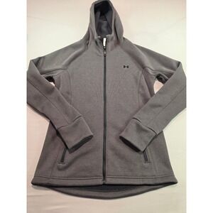 Under Armour Womens Gray Full Zip Fleece Lined Hoodie Loose Fit Small KYN2N6T3MM